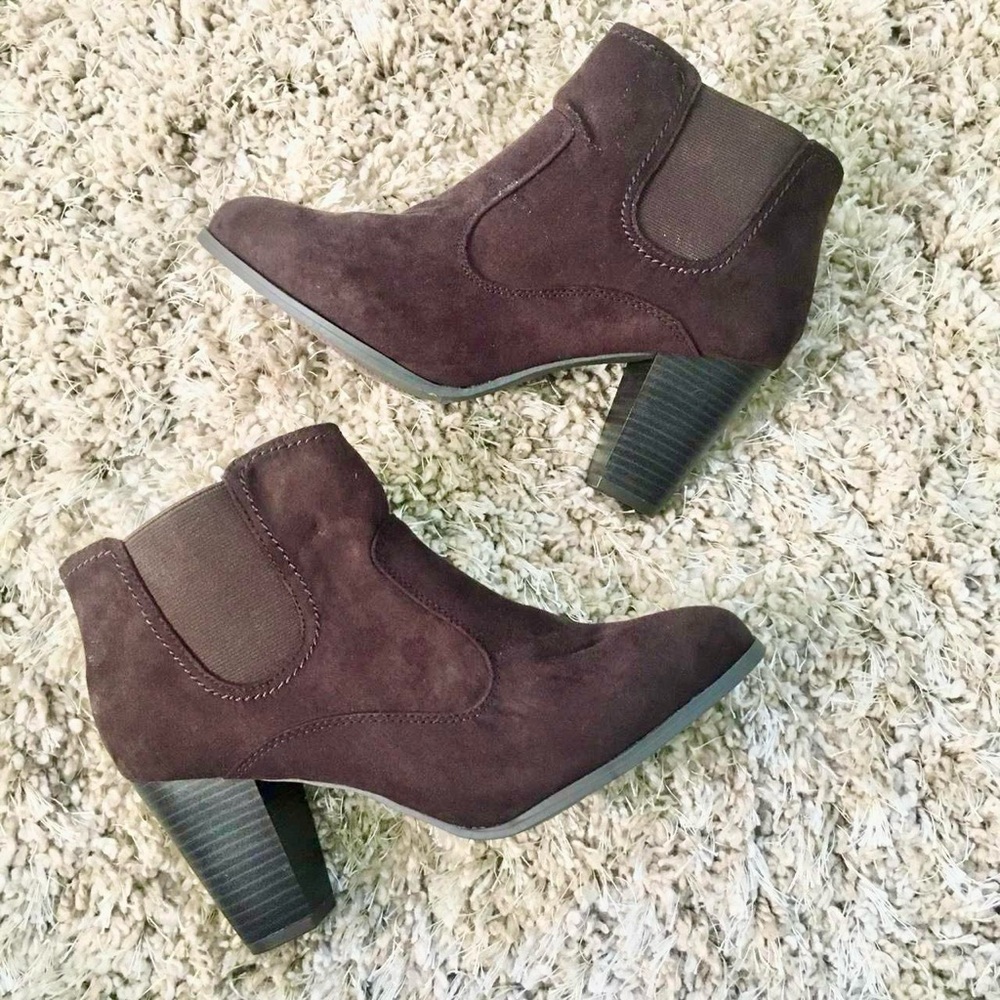 Brown suede boots